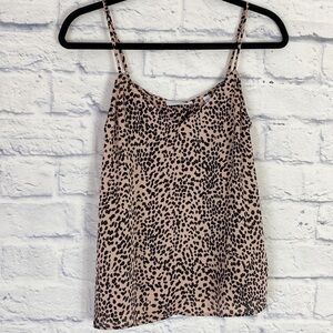 Equipment animal print strappy tank top small